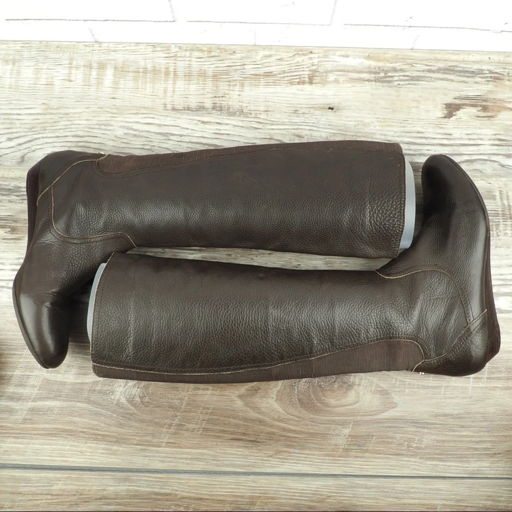 Antonio Melani sz 7.5 brown tall wedge heel boots